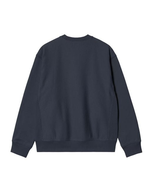 Carhartt Blue American Script Logo Sweatshirt for men