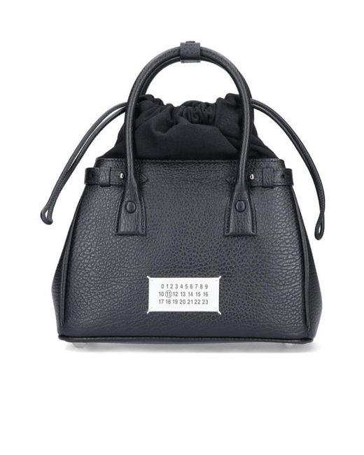 Maison Margiela Black 5Ac Logo Patch Small Drawstring Tote Bag