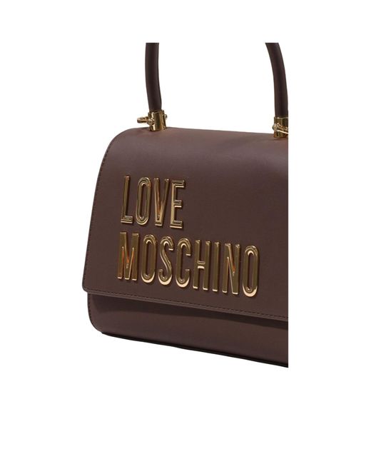 Moschino Brown Top-Handle Shoulder Bag