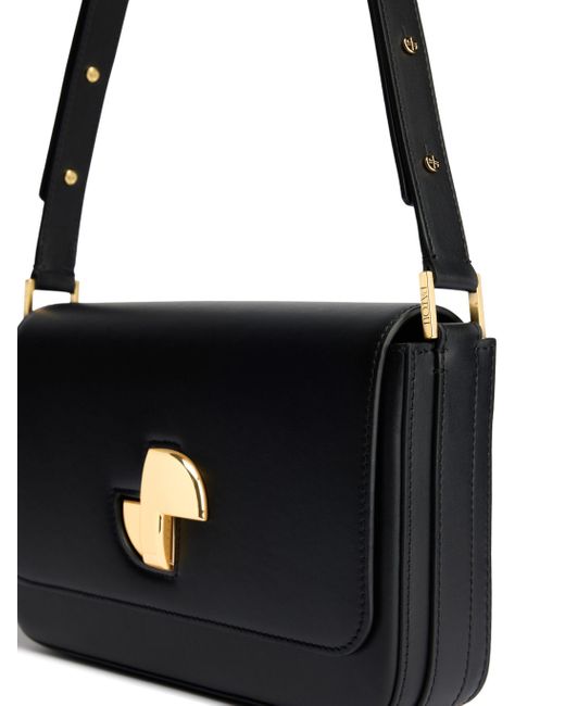 Patou Black Le Lock Foldover Top Shoulder Bag