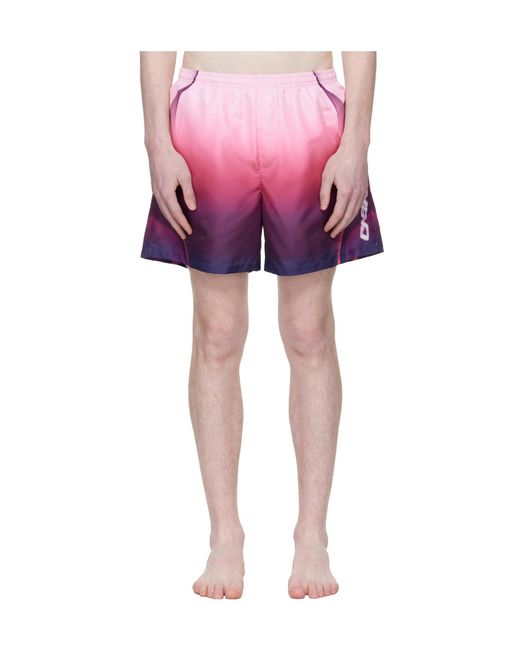 Casablanca Purple Aubergine Gradient Printed Swim Shorts for men