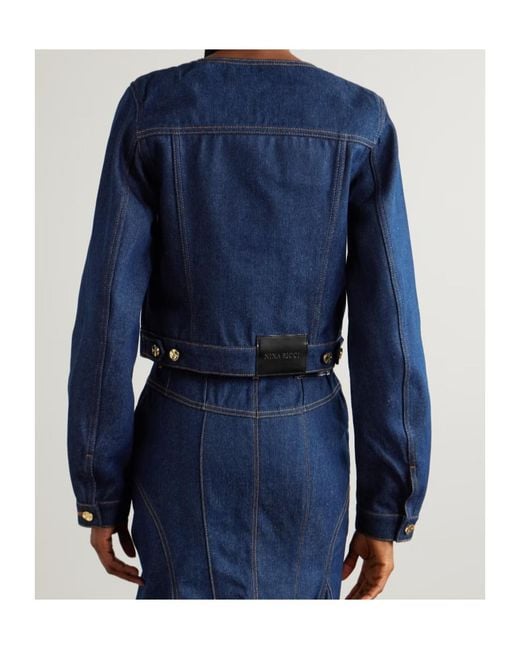 Nina Ricci Blue Long-Sleeved Denim Jacket