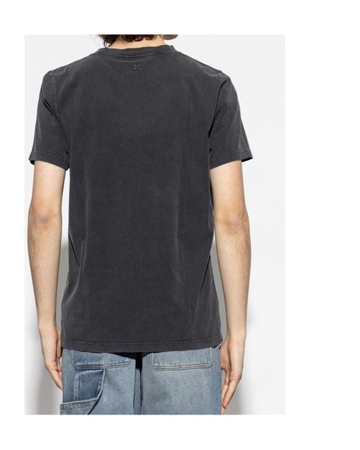 Courreges Black Short-Sleeved T-Shirt for men