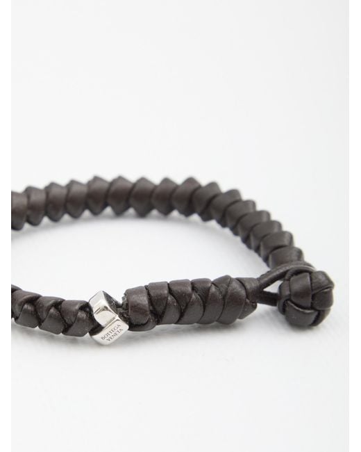 Bottega Veneta White Intrecciato Knot Bracelet for men