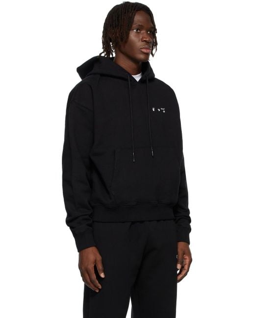 Off-White c/o Virgil Abloh Black Caravaggio Paint Over Hoodie for men