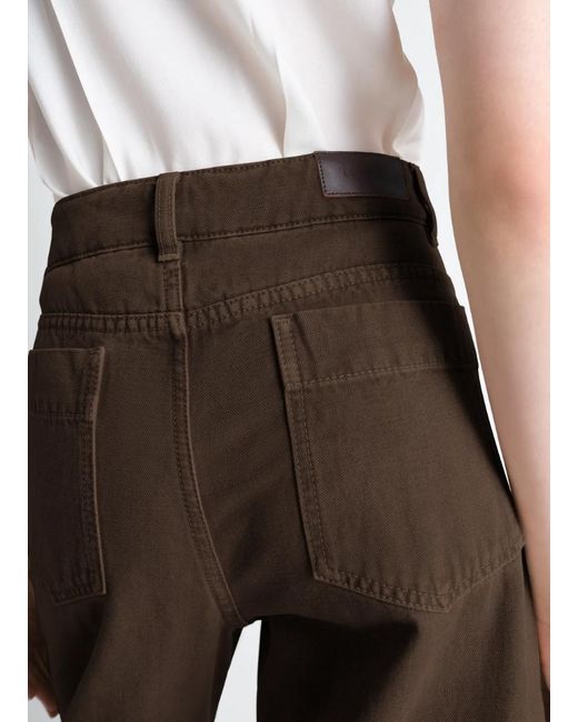 Lemaire Brown High Waist Logo Patch Jeans