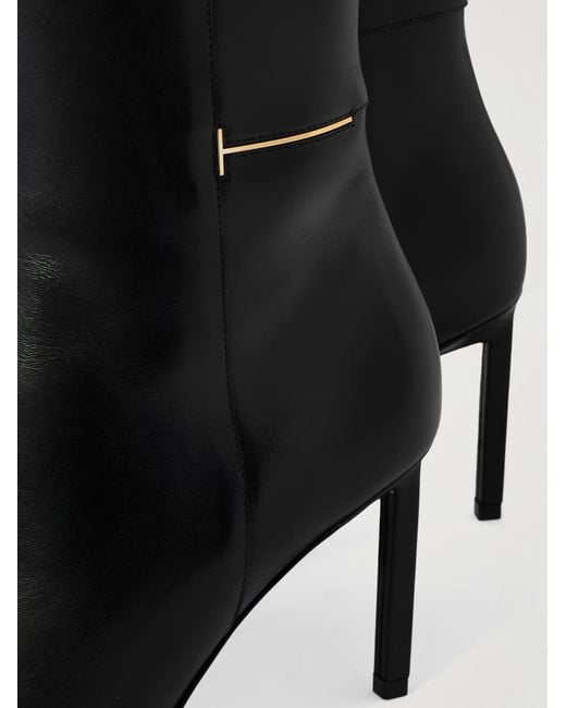 Tom Ford Black Zip-Up Ankle Boots