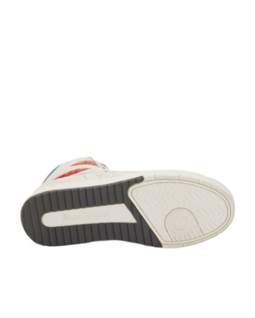 Palm Angels White Vintage University Lace-Up Sneakers for men
