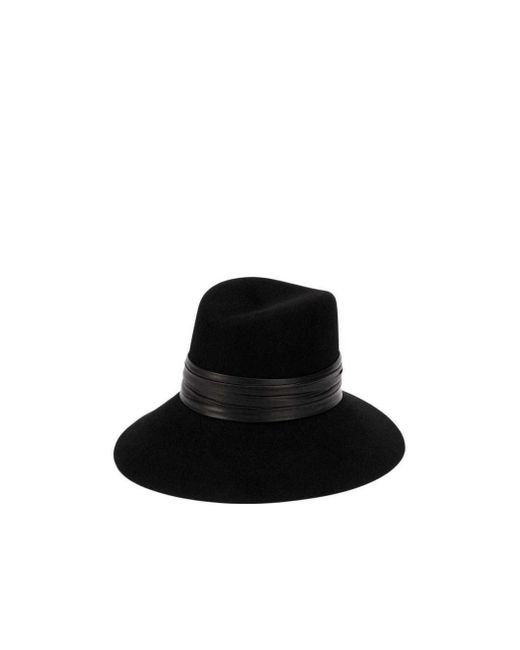 Saint Laurent Black Nina Wide-Brimmed Hat