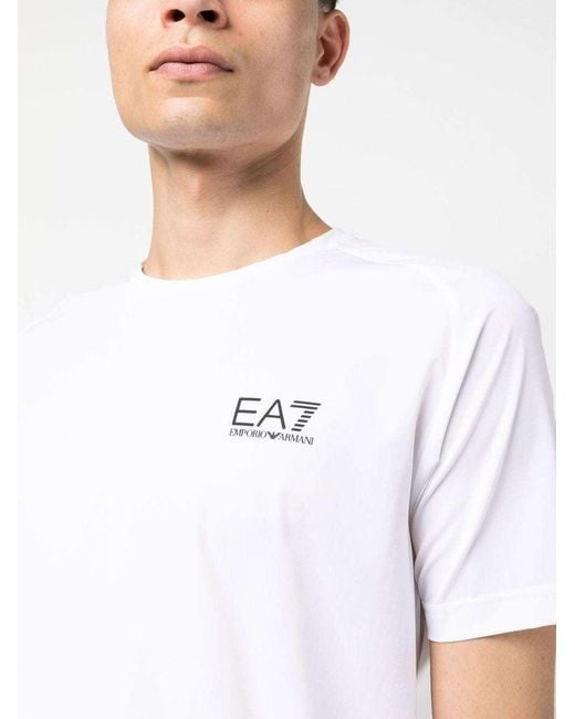 EA7 White Logo-Printed Two-Piece Tracksuit for men