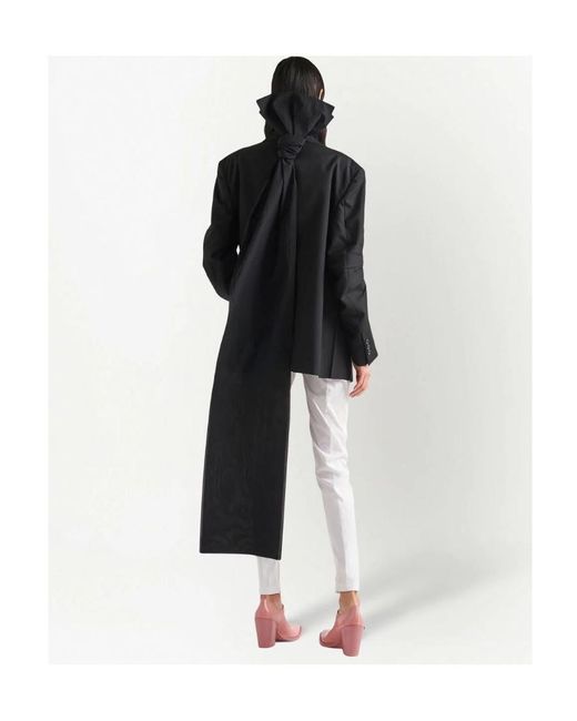 Prada Black Bow Detailed Single Breasted Coat