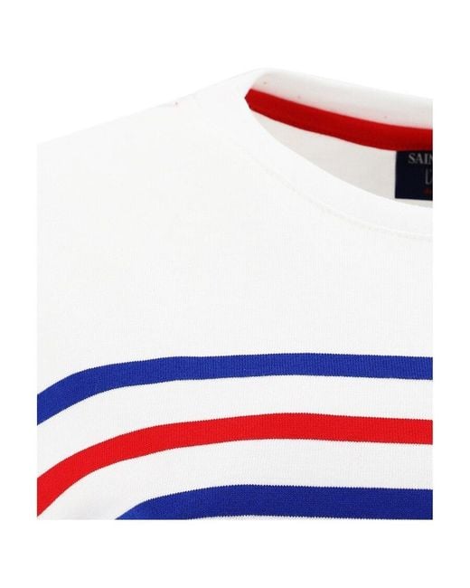Saint James Blue T-Shirt A Righe Naval Ray
