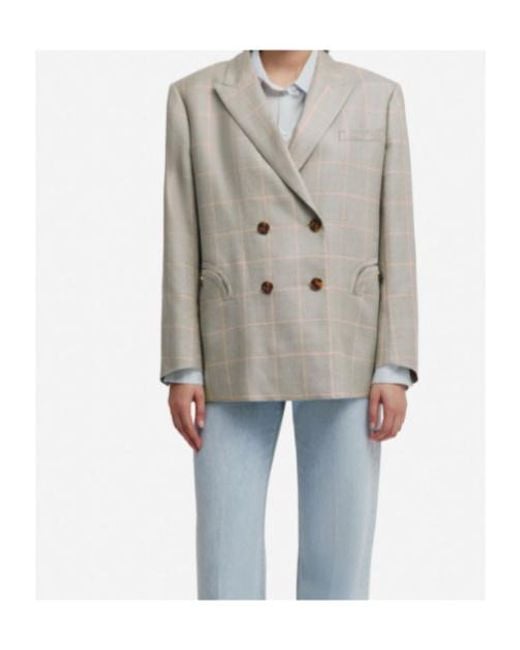 Blazé Milano Gray Check Double-Breasted Jacket