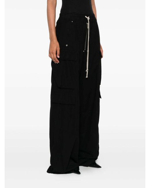 Rick Owens Black Pocket Detailed Drawstring Pants