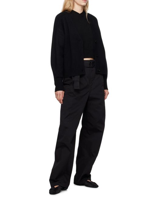 Loulou de Saison Black Anzor Boxy V-Neck Knitted Sweater