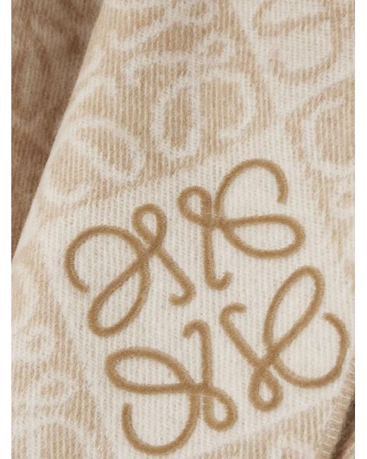 Loewe Natural Monogram Jacquard Fringed Scarf