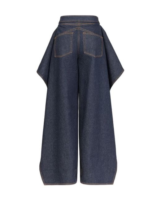 Alaïa Blue Ruffled Jeans