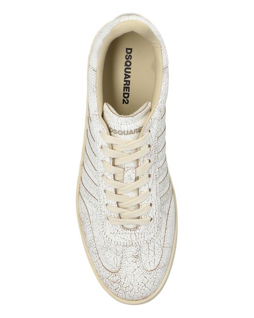 DSquared² White Lace-Up Low-Top Sneakers for men