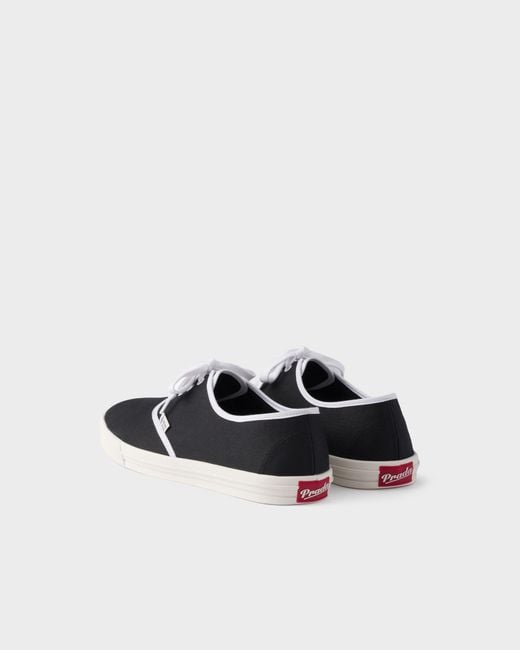 Prada Black Drill Lace-Up Sneakers for men