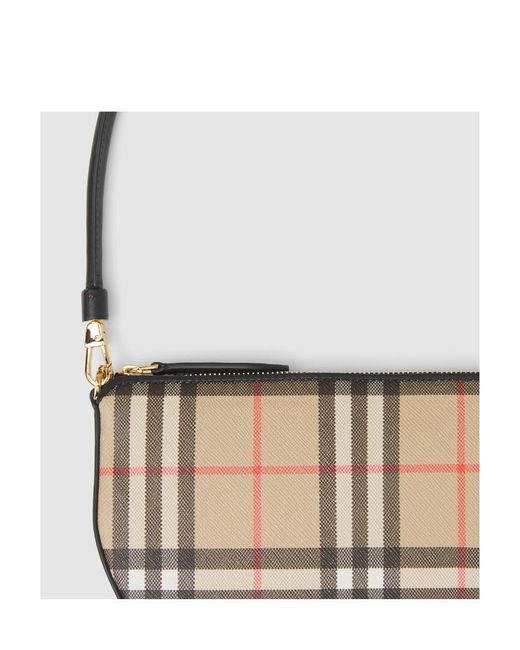 Burberry White Olympia Vintage Check Mini Shoulder Bag
