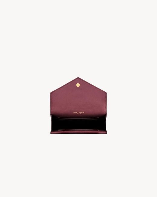 Saint Laurent Purple Cassandre Matelassé Small Envelope Wallet