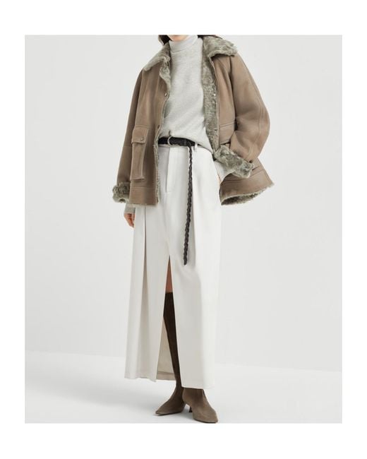 Brunello Cucinelli Brown Fuzzy Outerwear Jacket