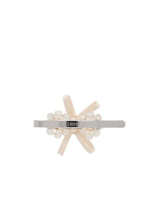 Simone Rocha White Bow Mini Flower Hair Clip