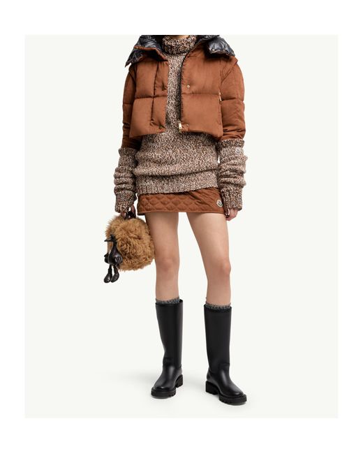 Moncler Brown Paterne 2-In- Hooded Short Padded Jacket