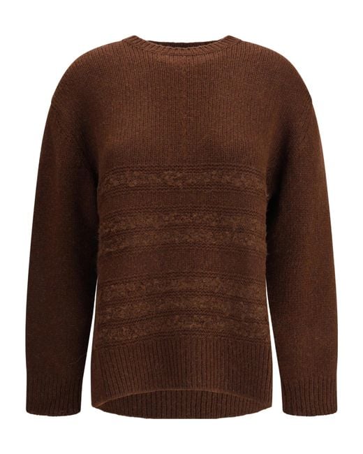 Fabiana Filippi Brown Crewneck Knitted Jumper