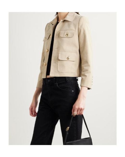 Nili Lotan Natural Chamonix Cropped Cotton-Blend Corduroy Jacket