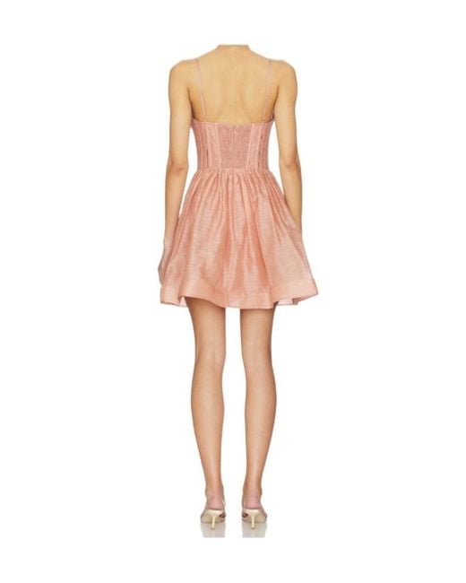 Zimmermann Pink Luna Corset Mini Dress