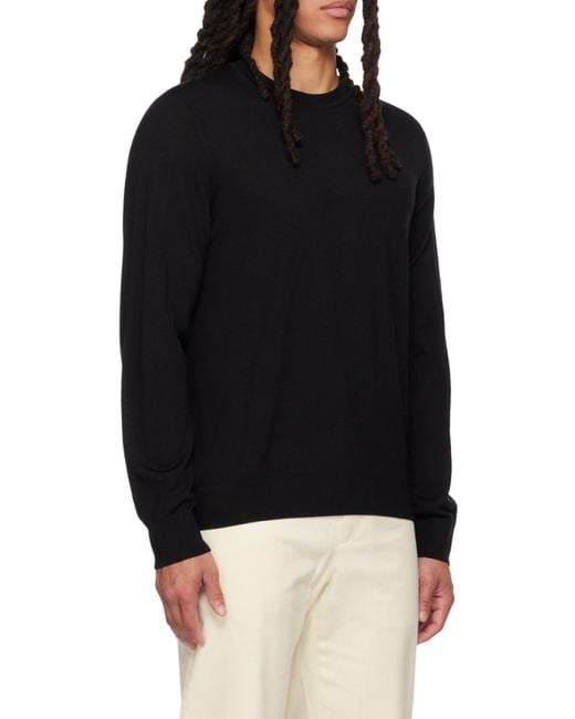 Theory Black Round-Neck Knitted Pullover for men