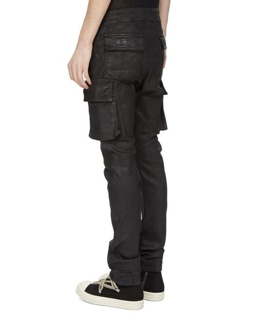Rick Owens Black Drawstring Casual Pants for men