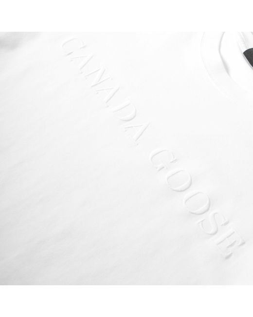 Canada Goose White Pure Cotton Round-Neck T-Shirt for men
