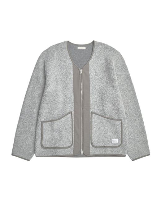 Norse Projects Gray Wool Blend Zip-Up Casual Jacket for men