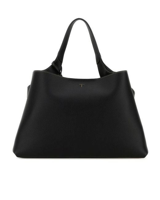 Tod's Black Logo Embossed Top Handle Bag