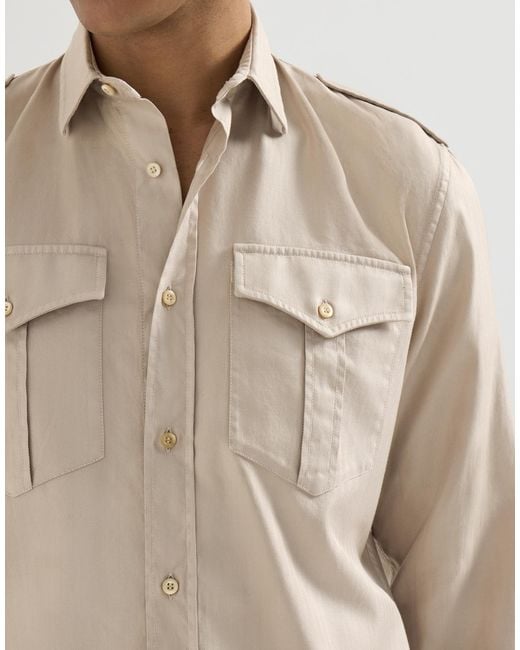 Brunello Cucinelli Natural Garment-Dyed Shirt for men