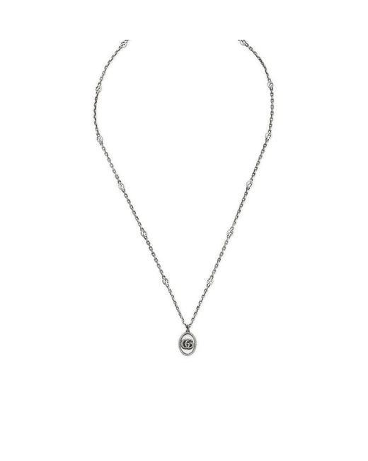 Gucci Natural Vintage Sterling Oval Necklace