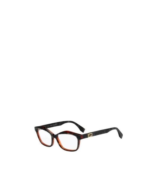 Fendi Metallic Logo Detail Flat Lens