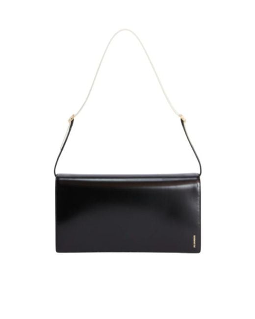 Jil Sander Black Folded Flap Shoulder Bag
