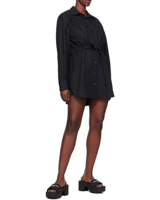 T By Alexander Wang Black Layered Mini Shirtdress