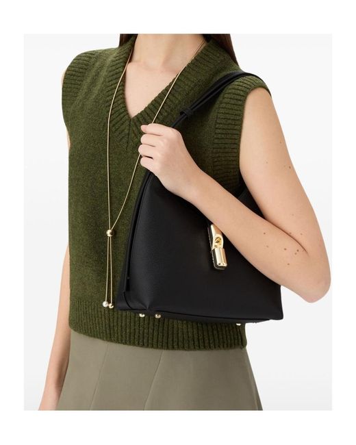 Furla Black Logo Detail Shoulder Bag