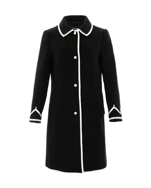 Moschino Black Contrast Color Trimmed Lapel Coat