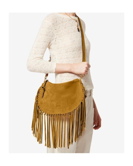 Isabel Marant Metallic Oskan Soft Zipped Bag Fringe