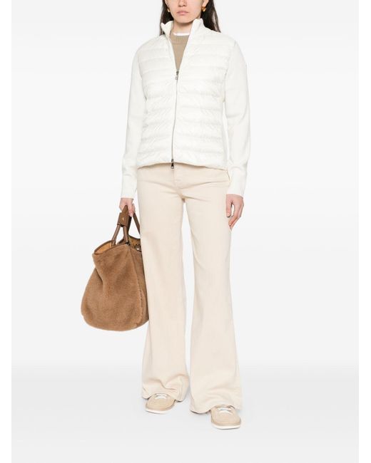 Moncler White High-Neck Padded Jacket