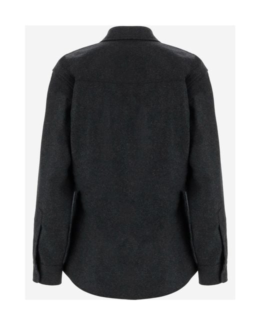 DARKPARK Black Logo Embroidered Curved Hem Shirt