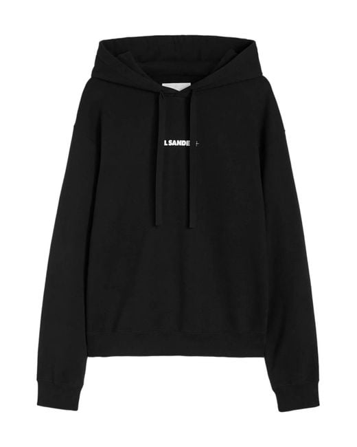 Jil Sander Black Logo Hoodie for men