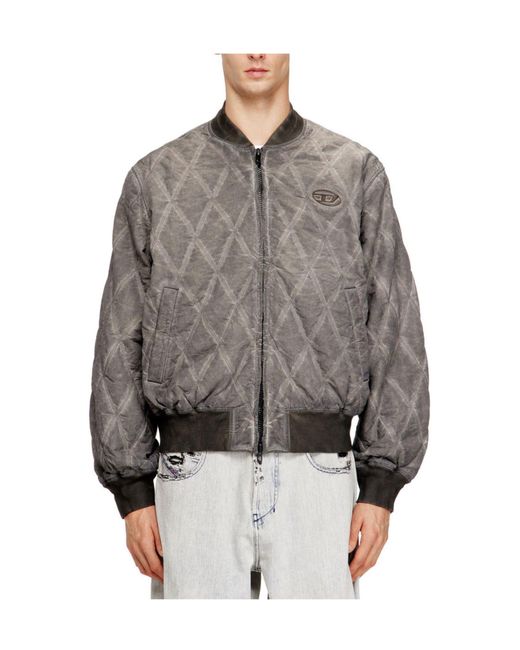 DIESEL Gray The Spliced Jacket Is Simple for men