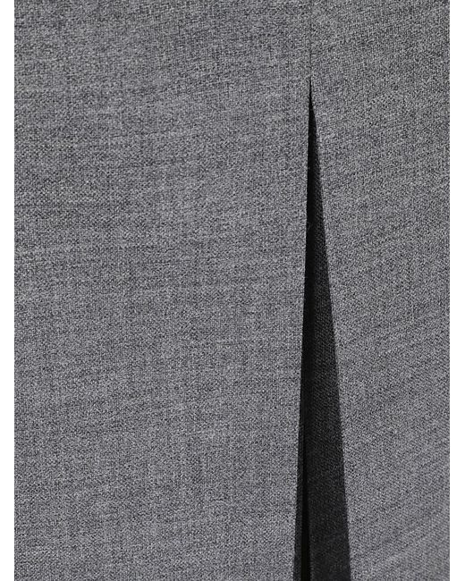 Prada Gray Rush Stitch Midi-Skirt