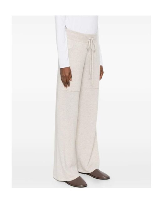 Lisa Yang White Drawstring Wide-Leg Pants
